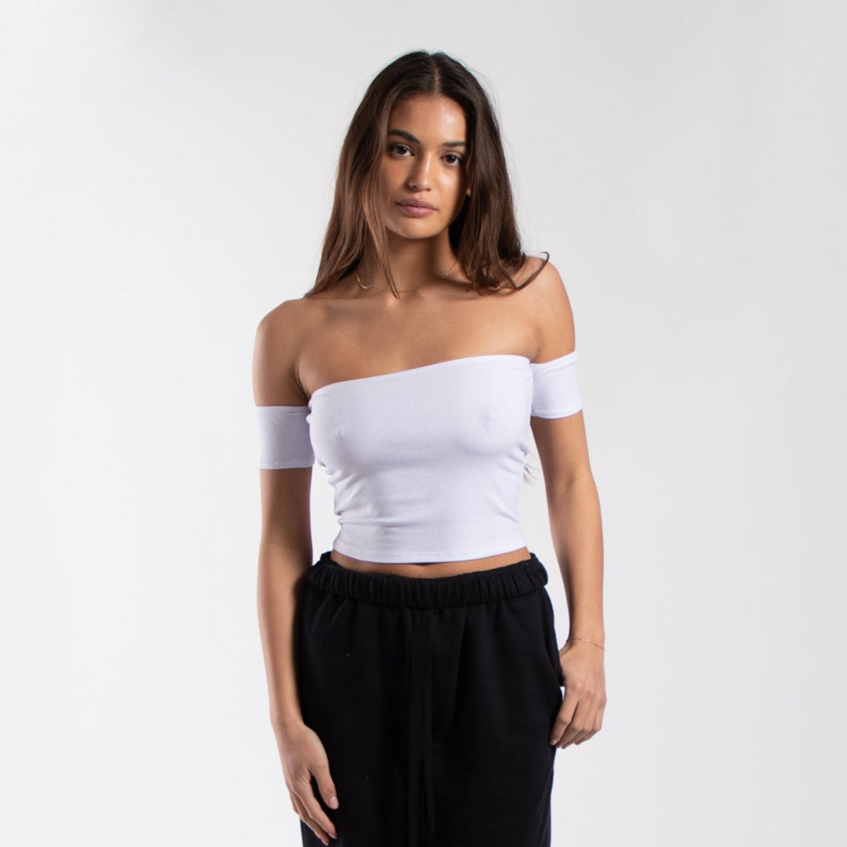 Women's Off Shoulder Cropped Tee