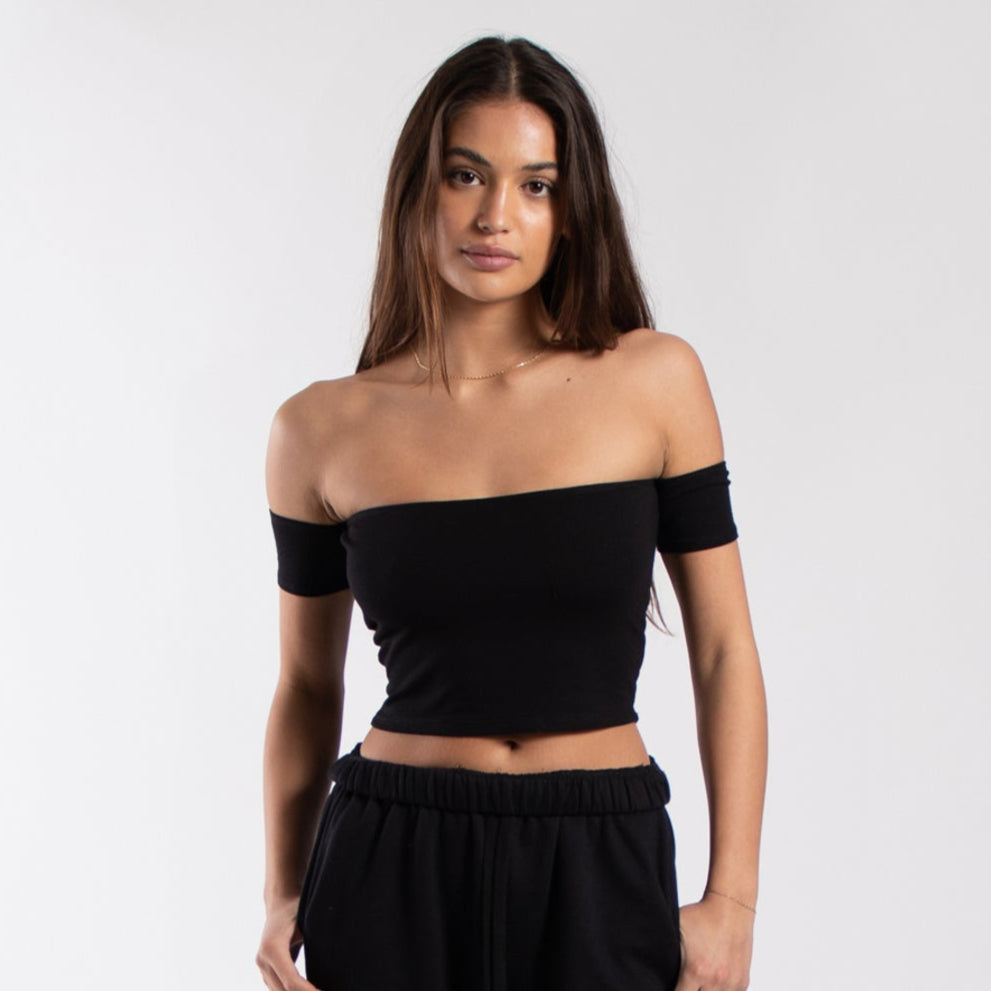 Women's Off Shoulder Cropped Tee