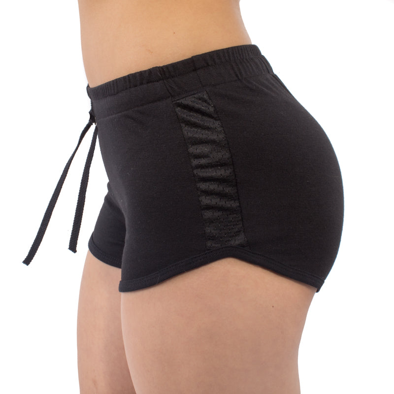 Women's Contrast Mesh Detail Shorts